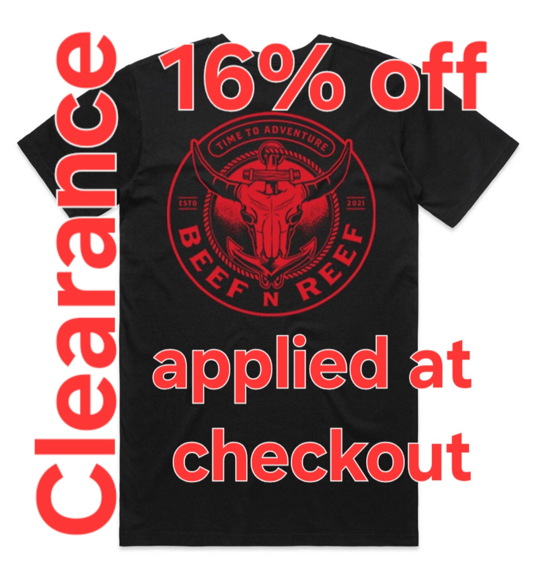 Black Essential Tee - Red Logo