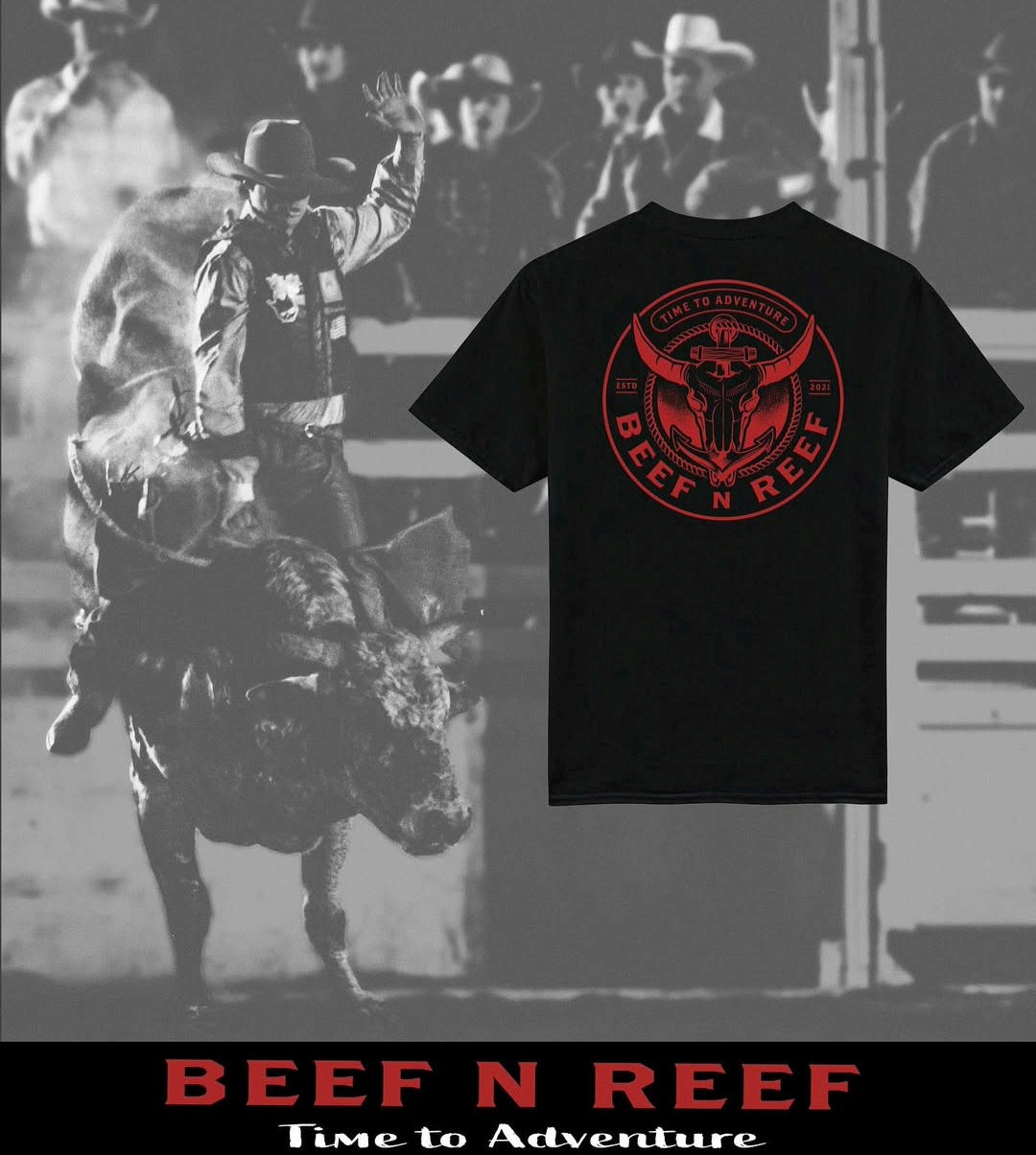 Black Essential Tee - Red Logo